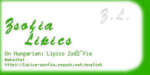 zsofia lipics business card